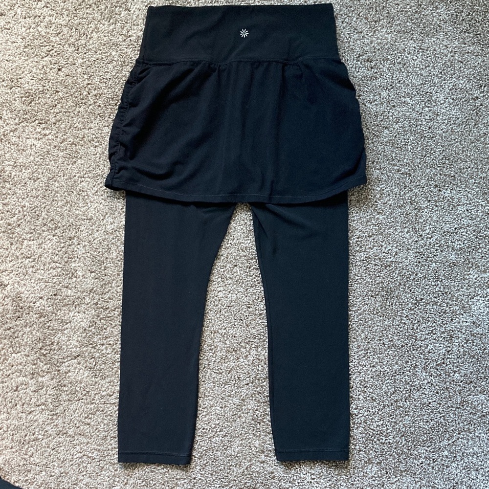 Athleta Elation 2-in-1 Capri Skirted Powervita High Waist Legging sz S TALL ST - Picture 5 of 10